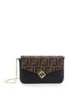 Fendi Women Wallet On Chain Vit.soft Stamp In Brown