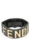 Fendi Black Watch With Gold Logo Lettering Women In Black