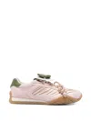 Fendi Wave Pulse Suede Sneakers With Satin Inserts In Pink
