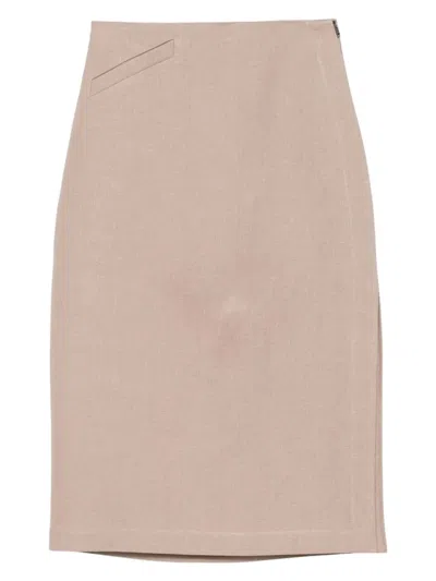 FENDI WOMEN'S WAXED LINEN SKIRT