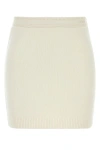 Fendi White Cashmere Blend Mini Skirt In White