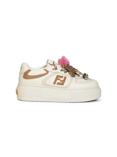 FENDI FENDI WOMEN WHITE FENDI MATCH PLATFORM SNEAKERS