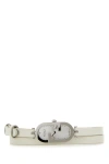 Fendi Women White Leather O Lock Vertical Watch In White