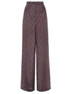 Fendi Pantaloni Ff Crepe Satin In Pink & Purple