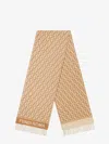 Fendi Camel Wool And Cashmere Ff Scarf In Brown