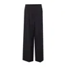 Fendi Women Black Wool And Mohair Wide-leg Trousers In Black