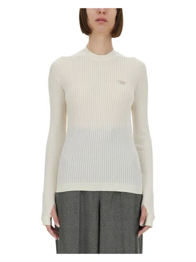 FENDI WOMEN'S WOOL AND SILK SWEATER