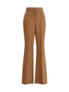 Fendi High-rise Wool-mohair Flared Pants In Brown