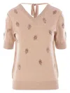 Fendi Women's Wool Cropped Sweater In Nude