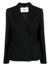 Fendi Black Wool Blend Blazer In Black