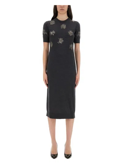 FENDI WOMEN'S WOOL DRESS WITH EMBROIDERY