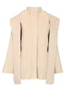 Fendi Parka Double Wool Ff With Detachable Hoodie Scarf Coats Beige In White