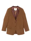 Fendi Wool Single-breasted Jacket Featuring Flap Pockets In Brown