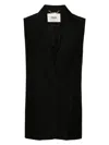 Fendi Black Tailored Vest With Sharp Lapel In Black