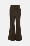 Fendi Rust Wool And Alpaca Trousers Women In Brown