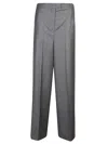 Fendi Women Wool Trousers In Gray