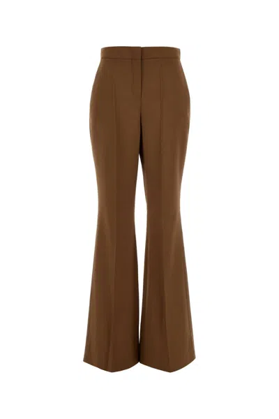 Fendi Wool-mohair Blend Trousers In Brown