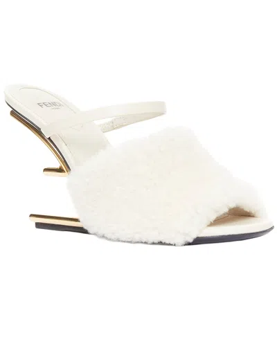 Pre-owned Fendi Women's Wool/hair First F Heel Mule (authentic Pre-loved)
