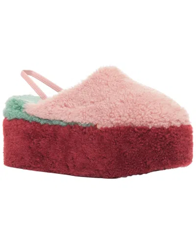 Pre-owned Fendi Women's Wool/hair Platform Mule (authentic Pre-loved)