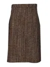 Fendi Women Wrap Midi Skirt In Brown