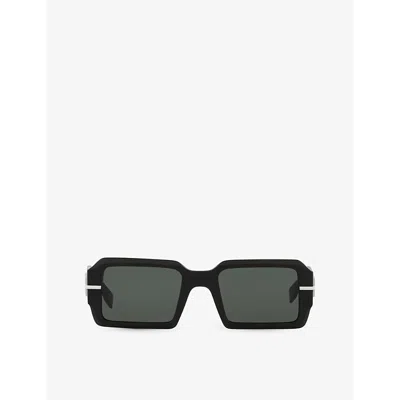 Fendi Womens Black Fe40073u Graphy Rectangle-frame Acetate Sunglasses