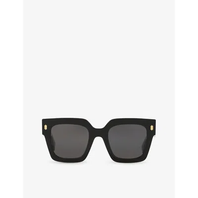 Fendi Womens Black Fe40101i Roma Square-frame Acetate Sunglasses