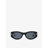 Fendi Collision Color Thick-rimmed Sunglasses In Black