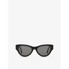 Fendi Smoke Cat Eye Ladies Sunglasses Fe40135i 01a 135 In Black