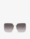 Fendi Womens Black Fe4082us Square-frame Metal Sunglasses In Black