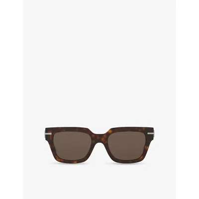 Fendi Womens Fe40078i Square-frame Acetate Sunglasses Brown In Multi