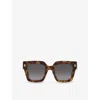 Fendi Womens Brown Fe40101i  Roma Square-frame Tortoiseshell Acetate Sunglasses In Brown