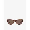 Fendi Womens Fe40135i  First Acetate Sunglasses Brown In Brown