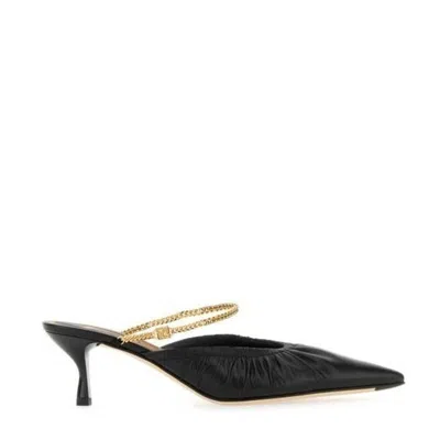 Fendi Womens  Colibri Lite Chain-strap Kitten Mules In Black