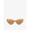 Fendi Womens Brown Fe40146i Cat-eye Acetate Sunglasses In Brown