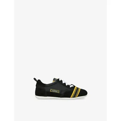 Fendi Womens  Kid's Suede And Fabric Traine In Animal Print