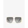 Fendi Womens Gold Fe40148u Irregular Metal Sunglasses