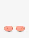 Fendi First Fe 4075us 30a Oval Sunglasses In Gold