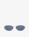 Fendi Womens Gold Fe4075us Oval-frame Metal Sunglasses In Gold