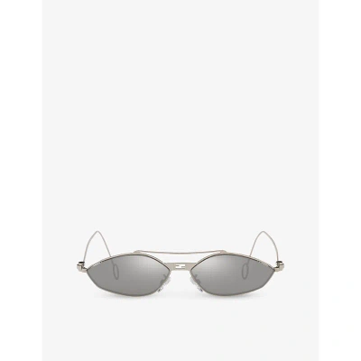 Fendi Womens Grey Fn000734 Cat-eye-frame Metal Sunglasses