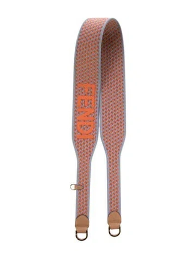 Pre-owned Fendi Womens' Grey Multicolor Woven Bag Strap In Orange