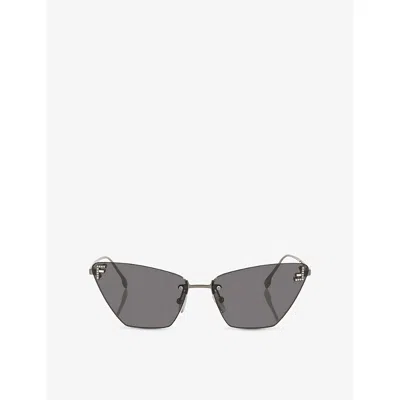 FENDI WOMENS SILVER FE4160US FENDI FIRST CAT-EYE METAL SUNGLASSES