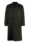 Fendi Cappotto In Misto Lana Antracite Uomo In Green