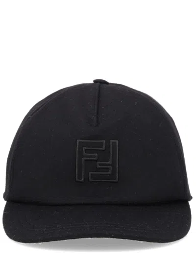 Fendi Wool And Cashmere Baseball Hat In Black