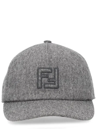 Fendi Luxurious Wool-cashmere Blend Hat For Men In Gray