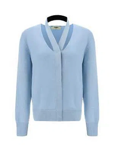 Pre-owned Fendi Wool And Cashmere Cardigan In Blue