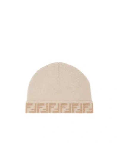 Fendi Wool And Cashmere Double-sided Hat In Nude