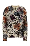 Fendi Wool And Cashmere Moth-print Pullover Clothing In Brown