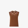 Fendi Sleeveless Wool And Cashmere Sweater In Brown