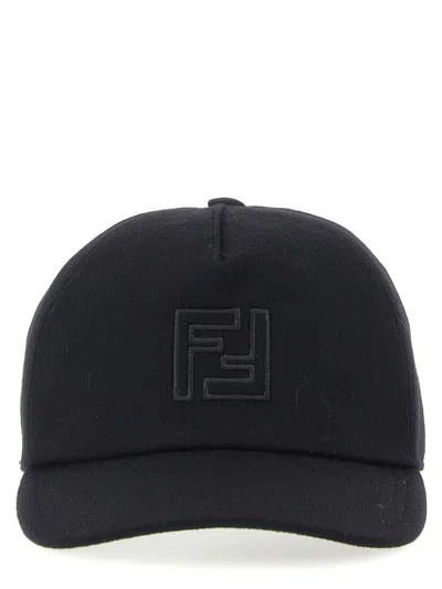Fendi Wool And Cashmere Hat Hats Black In Gray