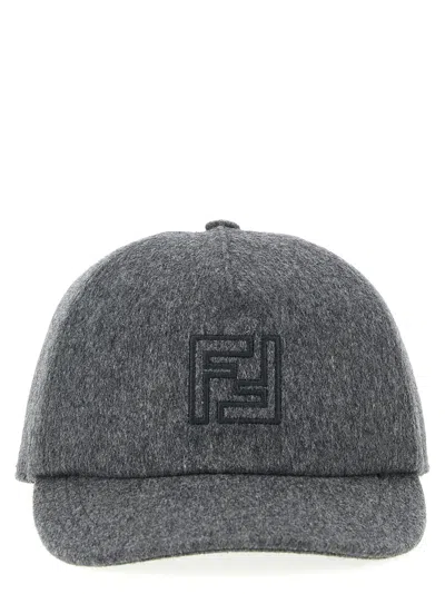 FENDI WOOL AND CASHMERE HAT HATS GRAY